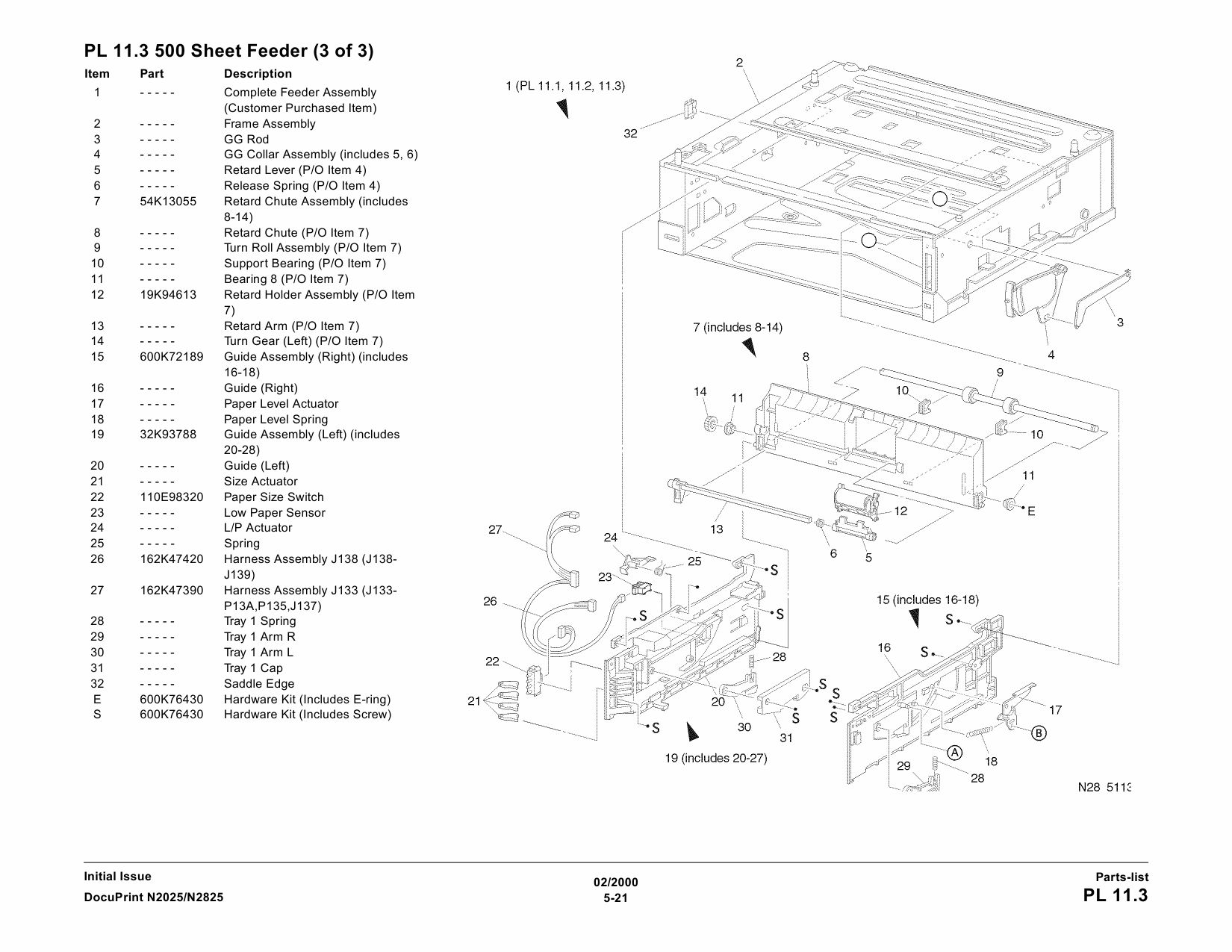 Xerox DocuPrint N2025 N2825 Parts List Manual-6